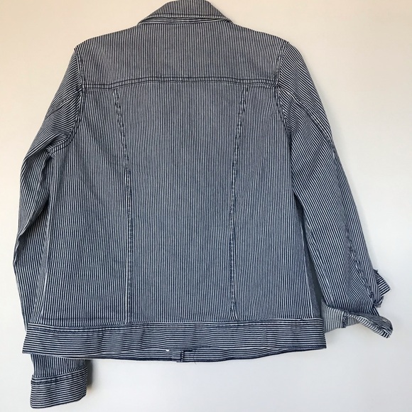 Pinstripe denim jacket, NWT - Picture 2 of 3